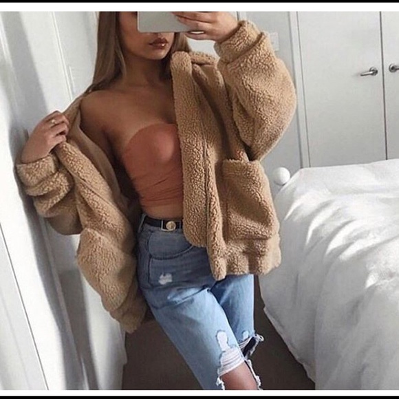 Point Blank Jacket In TAN Teddy - Picture 6 of 8